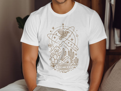Mountain and Cactus Illustration Graphic T-shirt product type