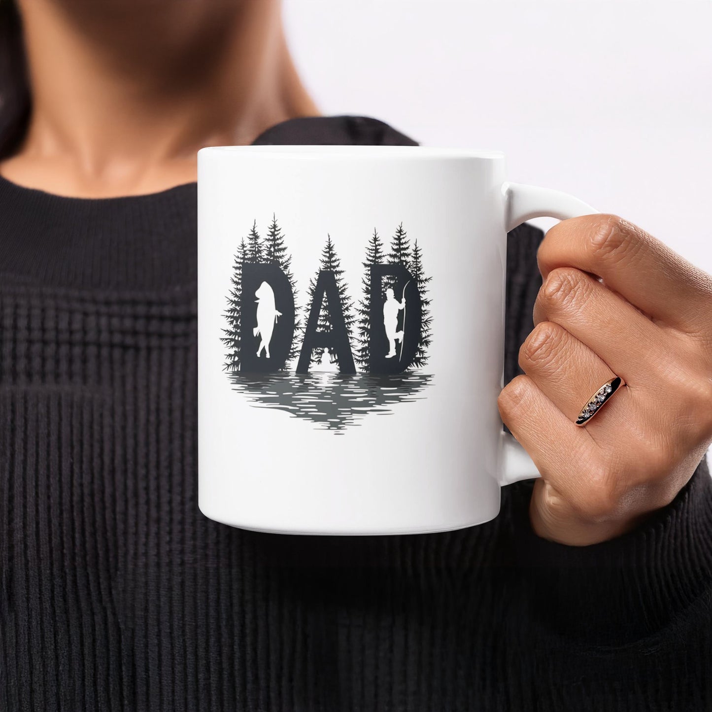 Dad Design with Nature Theme White Coffee Mug product