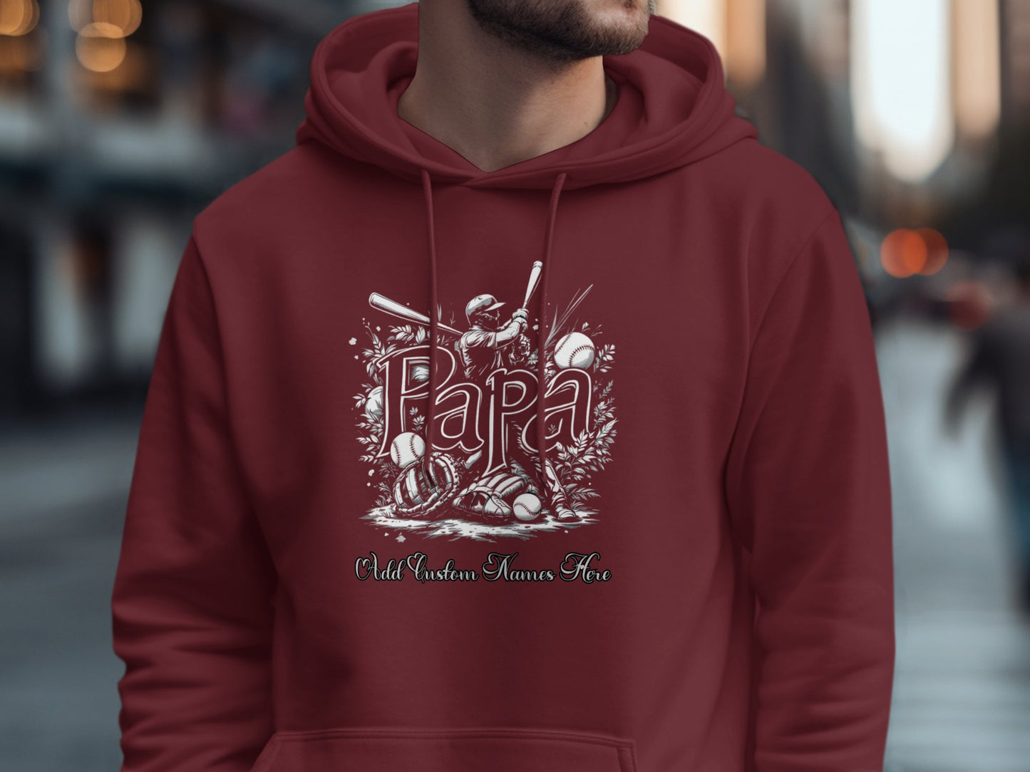 Papa Baseball and Football Themed Hoodie product