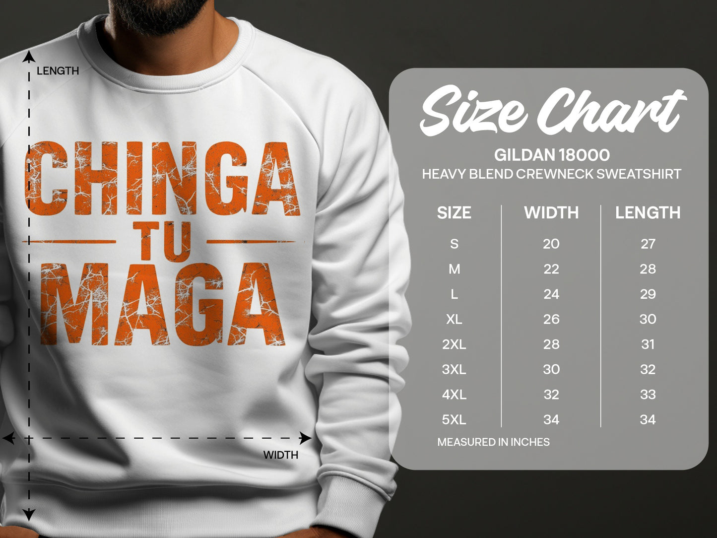 Chinga Tu Maga Heavy Blend Crewneck Sweatshirt