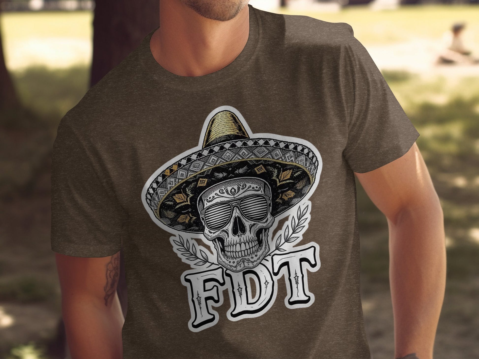 Skull with Sombrero Design FDT T-shirt Product