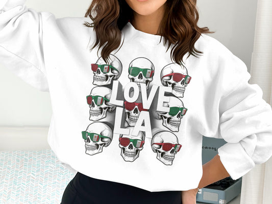 Love LA Skulls Graphic Loose Fit Sweatshirt product