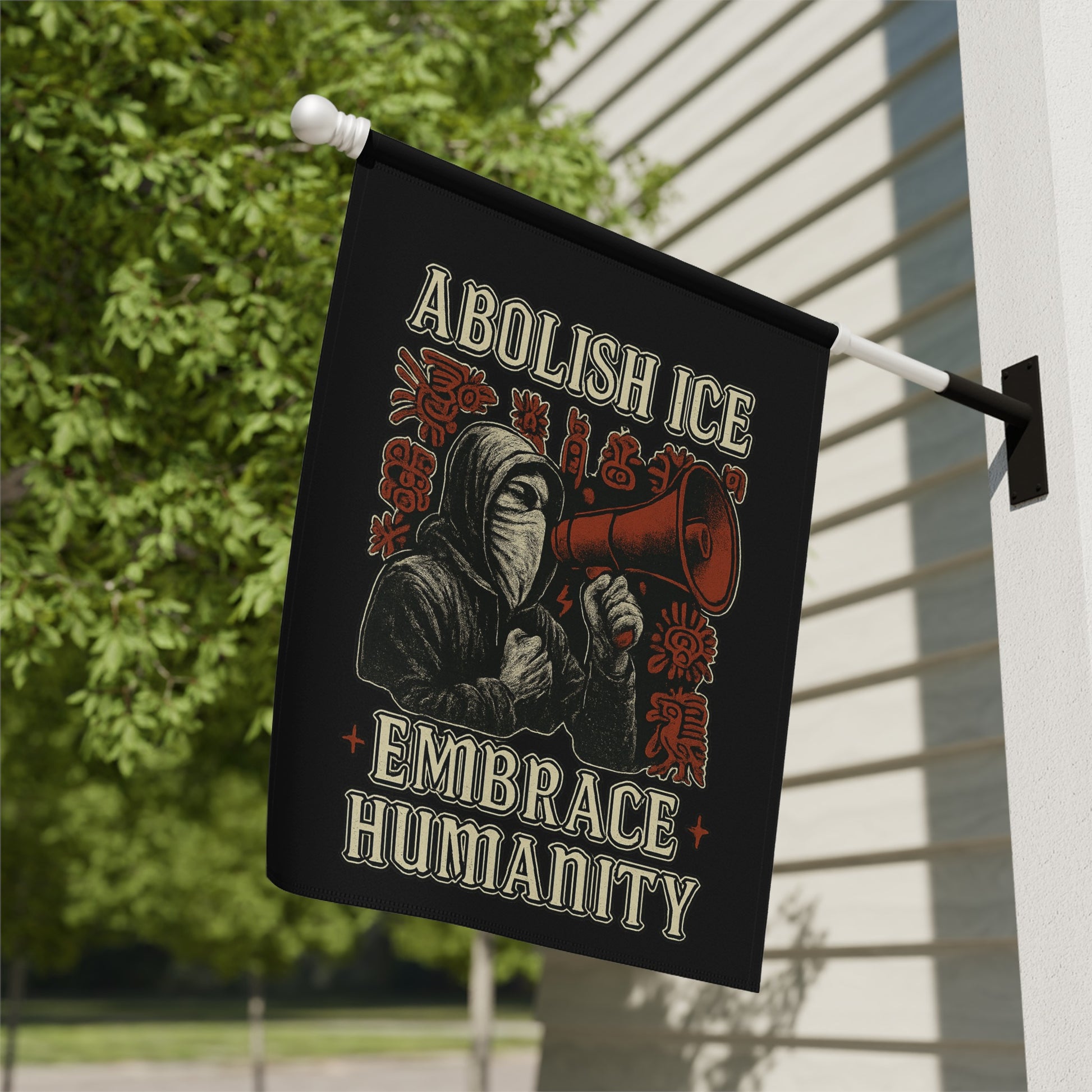 Abolish ICE Embrace Humanity Black Flag product