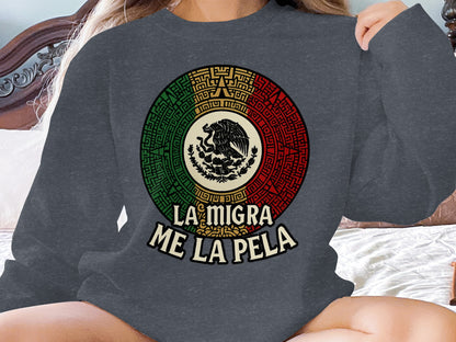 La Migra Me La Pela Mexican Eagle Sweatshirt product