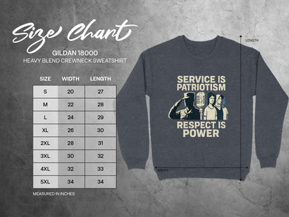 Service is Patriotism Respect is Power sweatshirt product