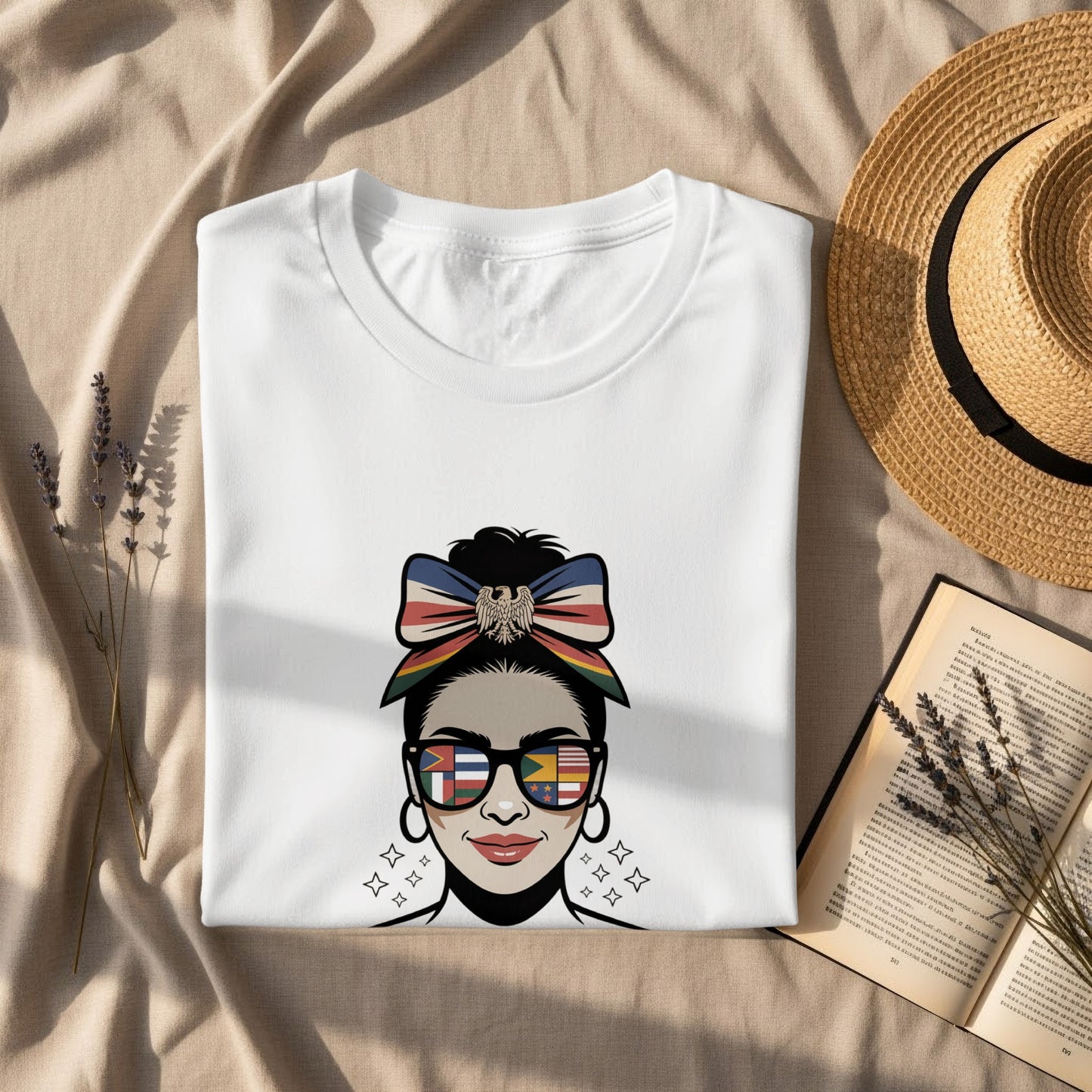 Stylish Woman with Sunglasses Graphic Tee product