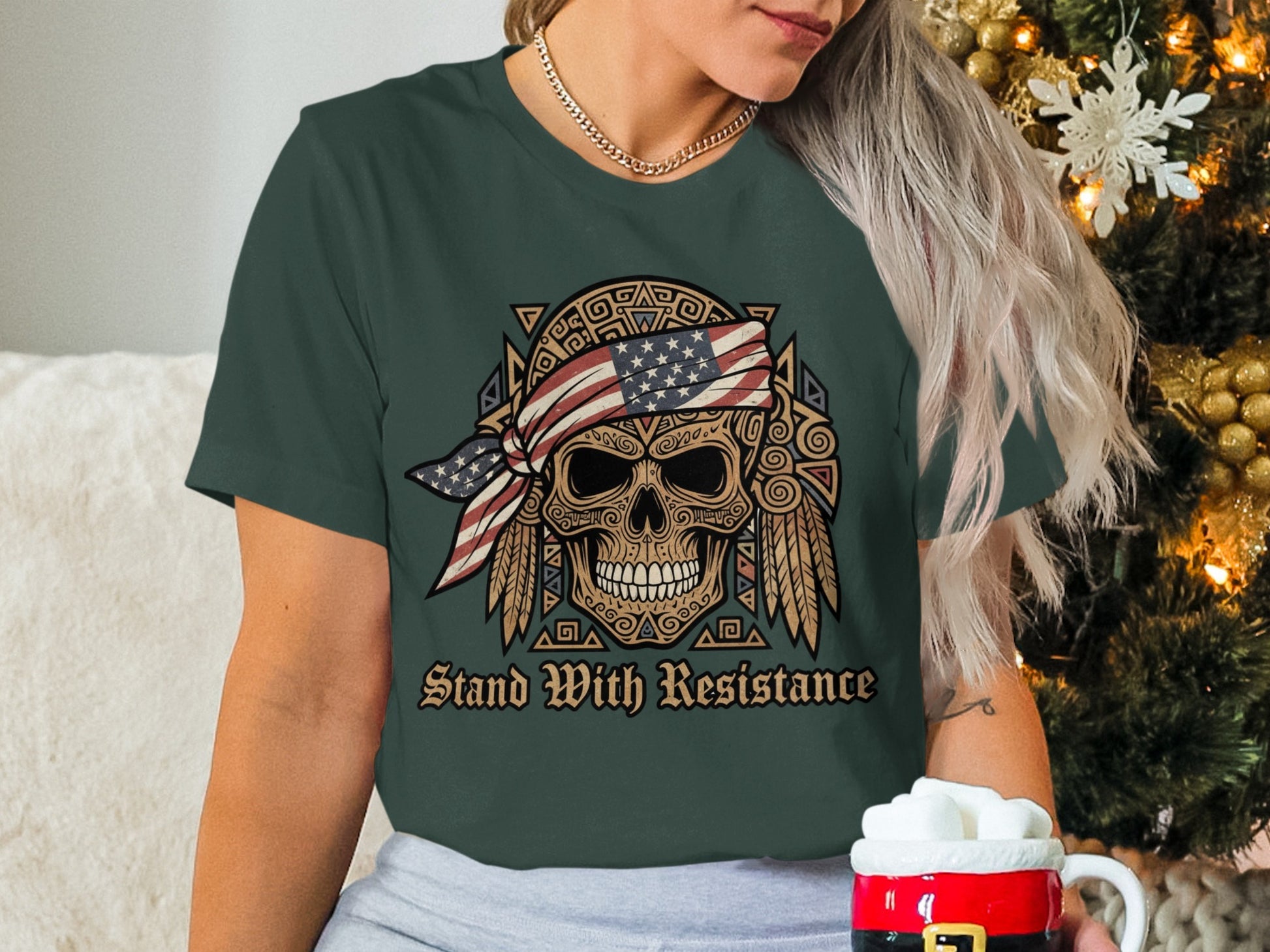 Stand With Resistance Skull Graphic T-Shirt