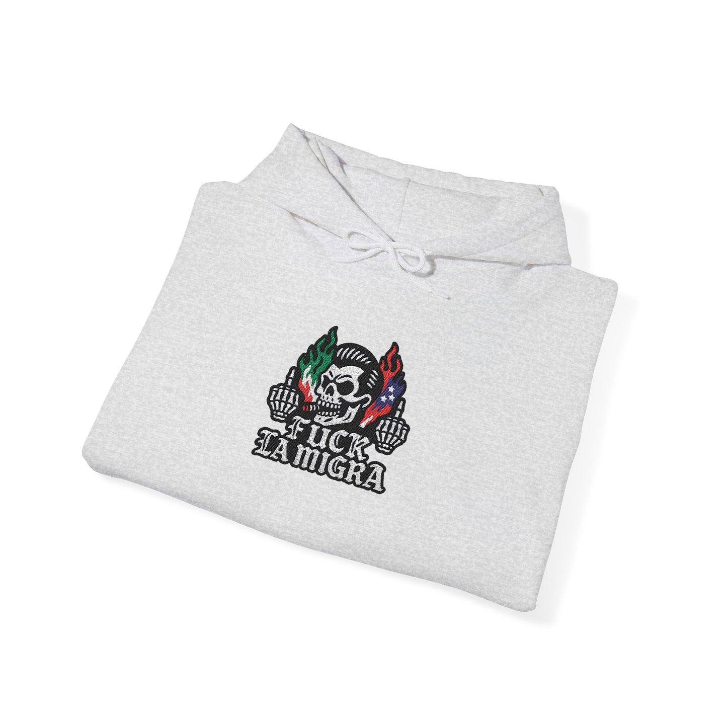 Fuck La Migra Embroidery Hoodie Anto Trump Hoodie Unisex Heavy Blend™ Hooded Sweatshirt