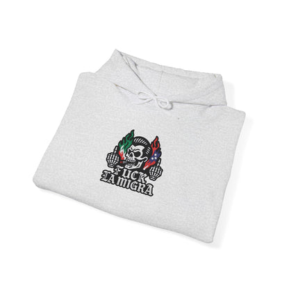 Fuck La Migra Embroidery Hoodie Anto Trump Hoodie Unisex Heavy Blend™ Hooded Sweatshirt