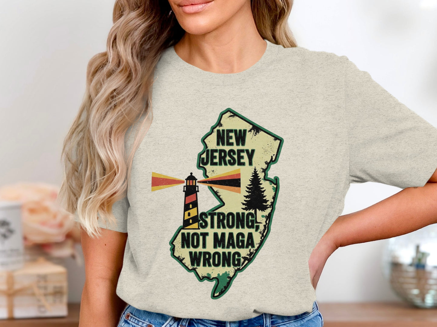 New Jersey Strong Not Maga Wrong Graphic Tee product