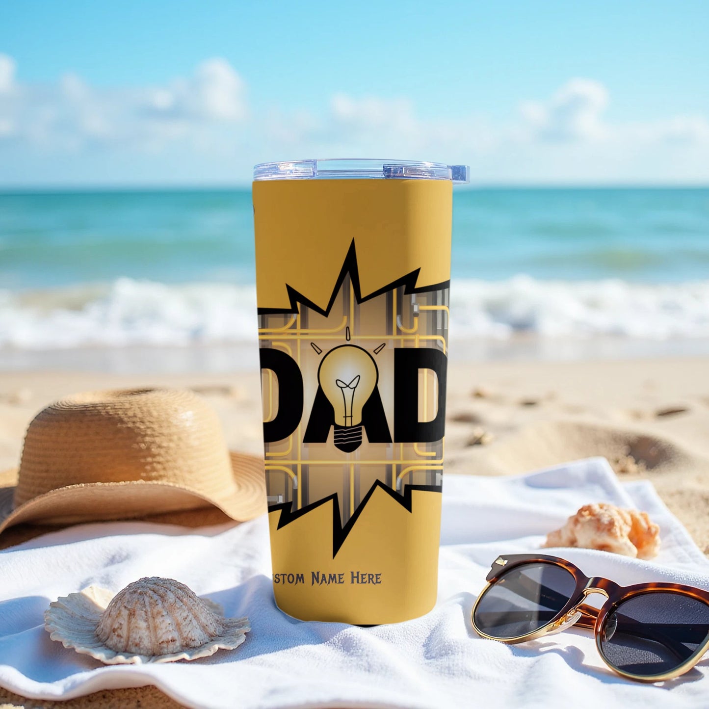 Personalized Dad Lightbulb Design Tumbler product