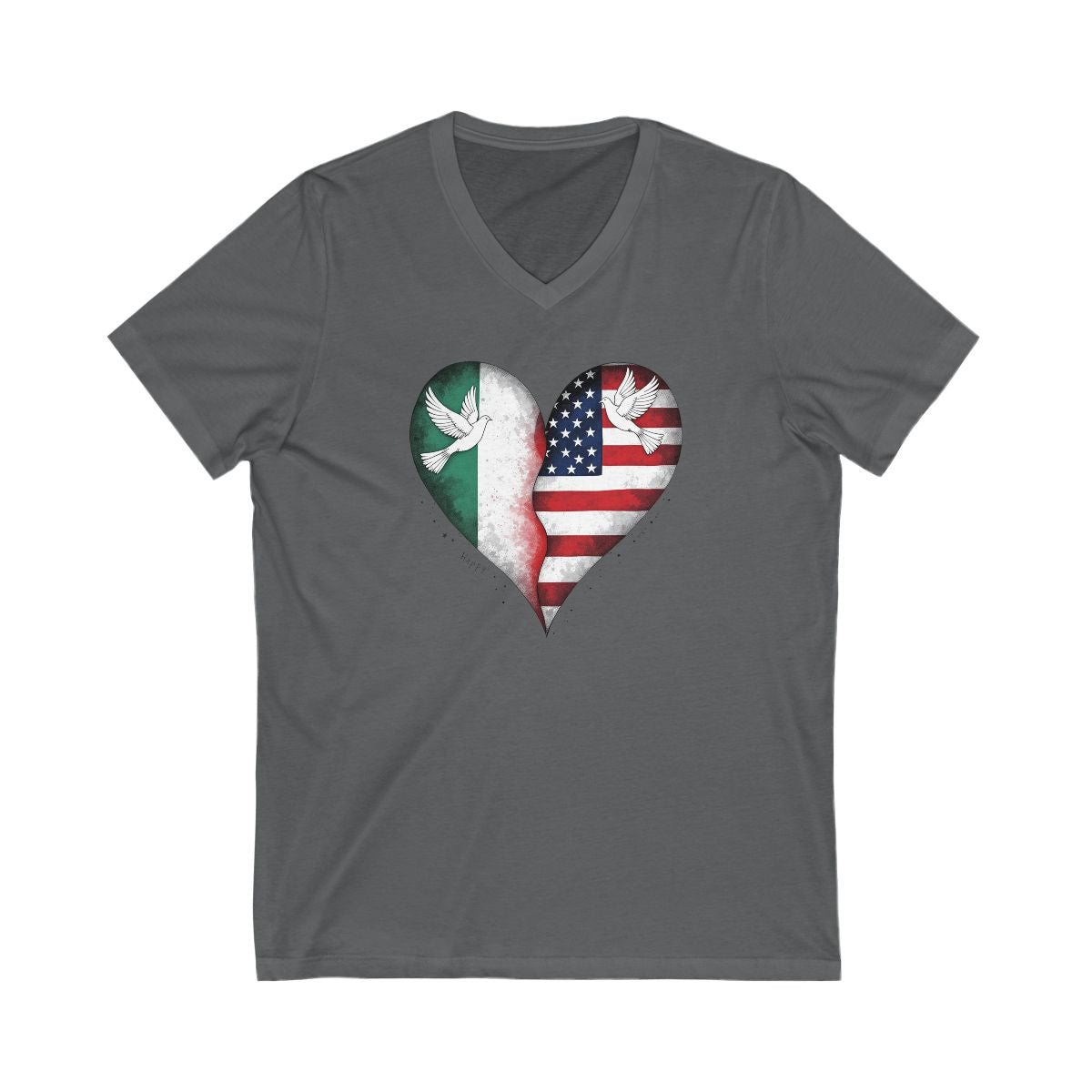 Heart Shape Italian and American Flag Shirt product type