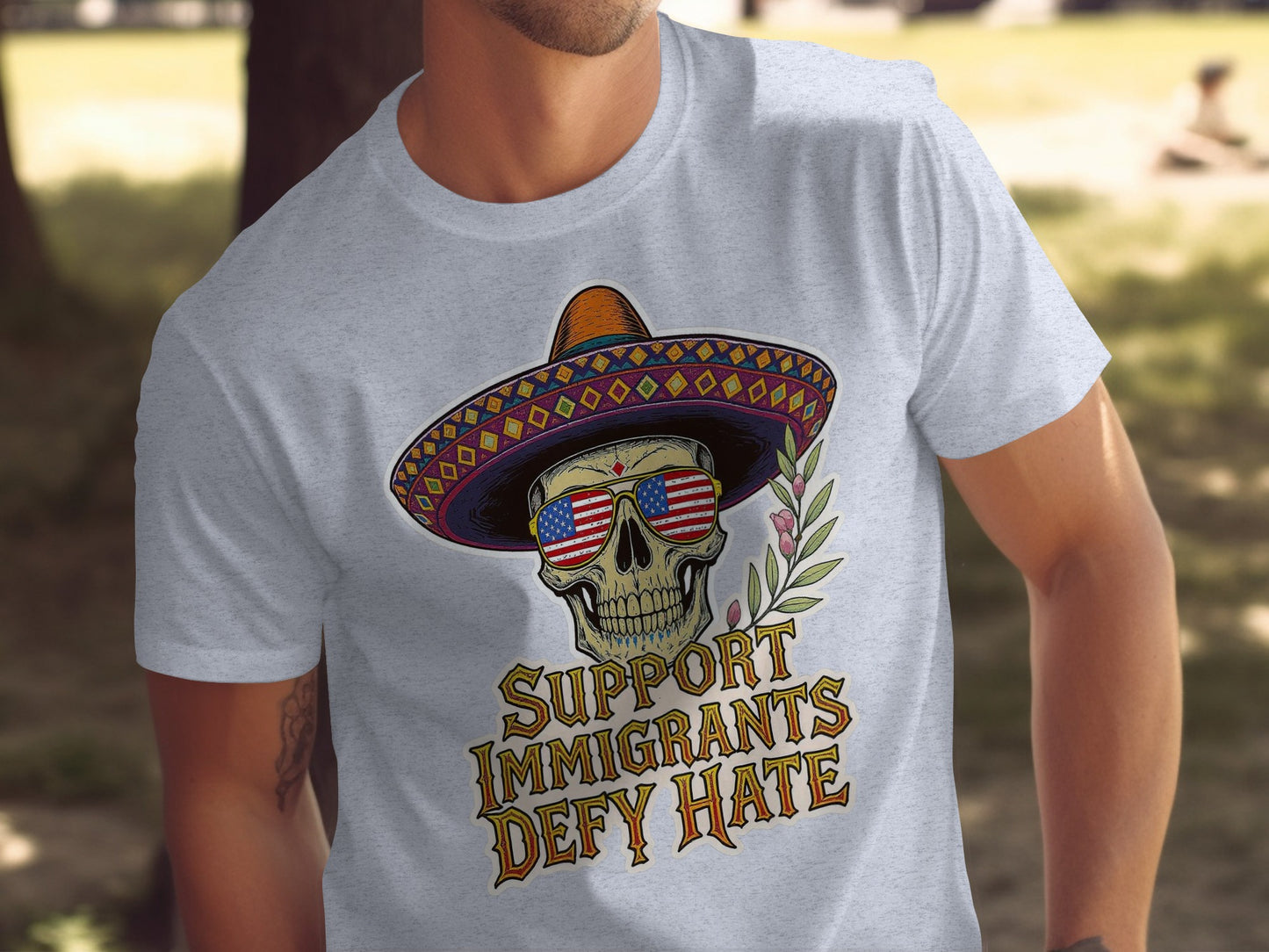 Support Immigrants Defy Hate Skull T-shirt product