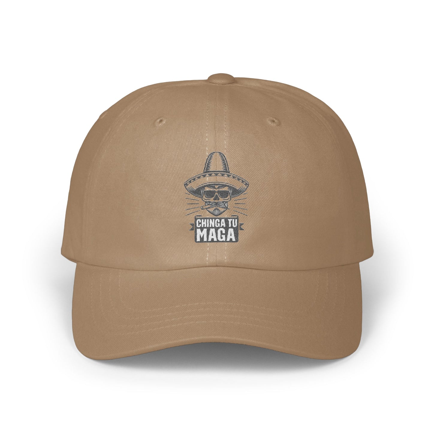 Chinga Tu Maga Embroidered Beige Baseball Hat product