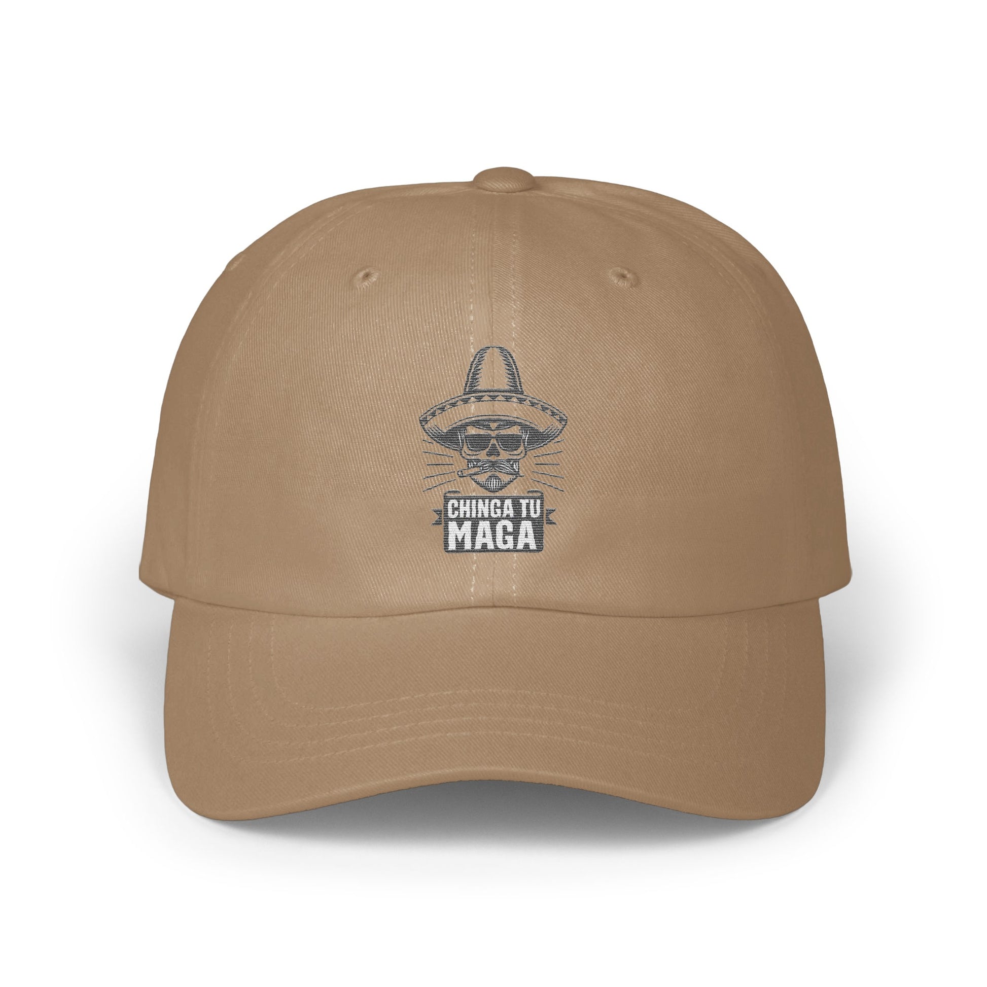 Chinga Tu Maga Embroidered Beige Baseball Hat product