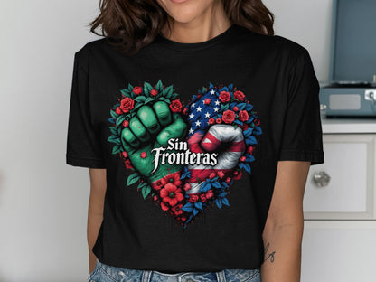 Vibrant Sin Fronteras Fists Fusion T-shirt product