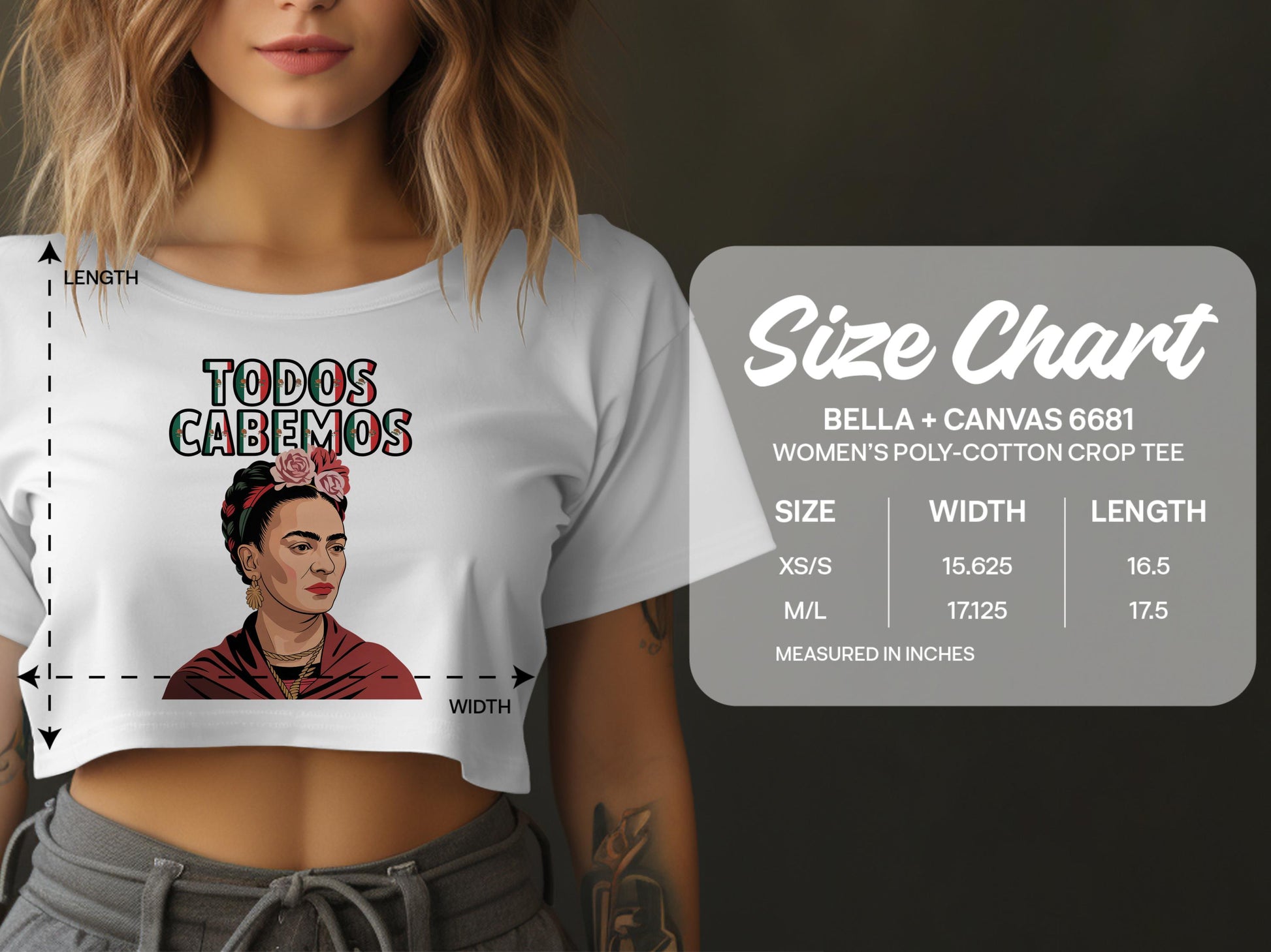 Stylish Artistic Women Todos Cabemos Crop Tee product type
