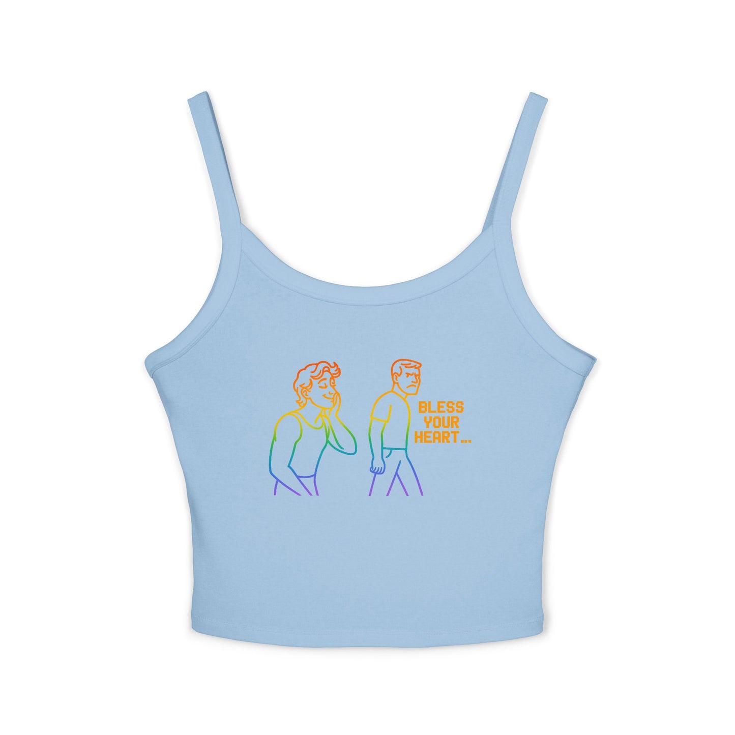 high quality pride Bless Your Heart Women's Spaghetti Strap Tank Top - Casual Summer Wear