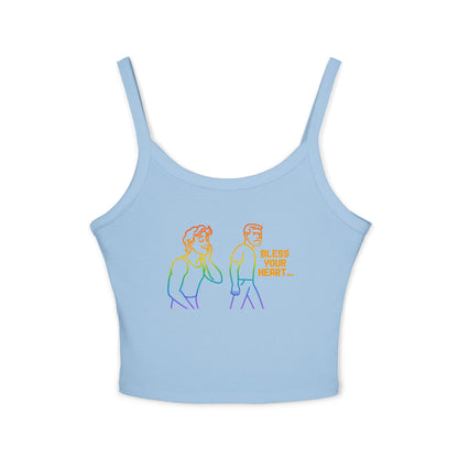 high quality pride Bless Your Heart Women's Spaghetti Strap Tank Top - Casual Summer Wear