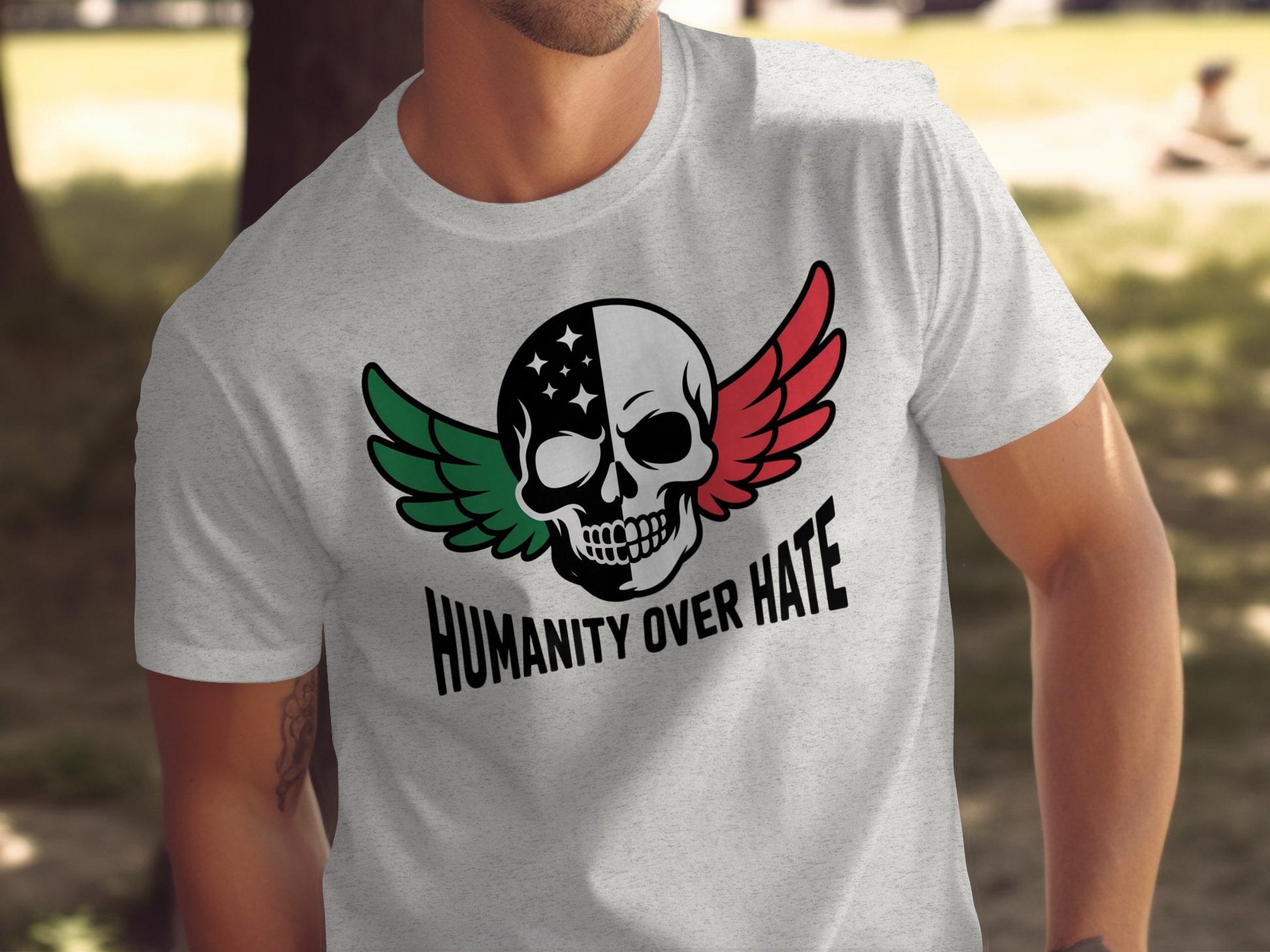 Humanity Over Hate Skull Wing Design T-shirt product type