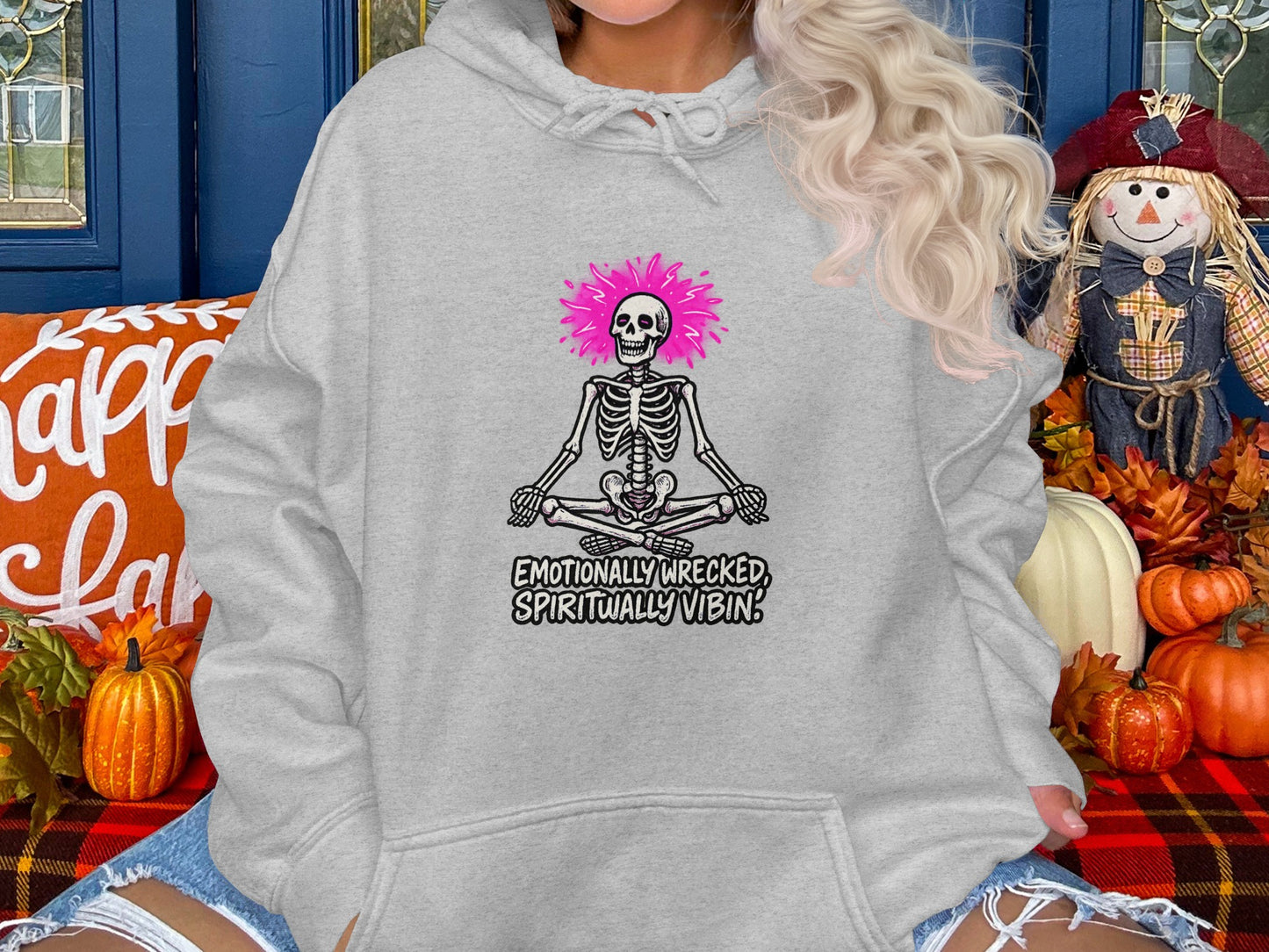 Emotionally Wrecked Spiritually Vibin Hoodie product