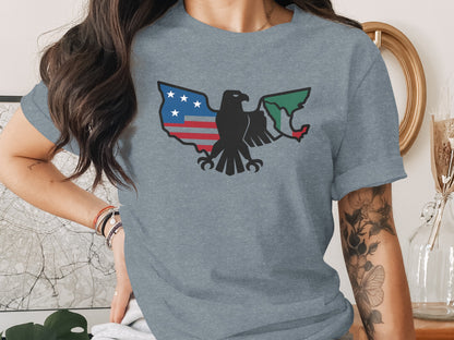 Patriotic eagle design with map details t-shirt product
