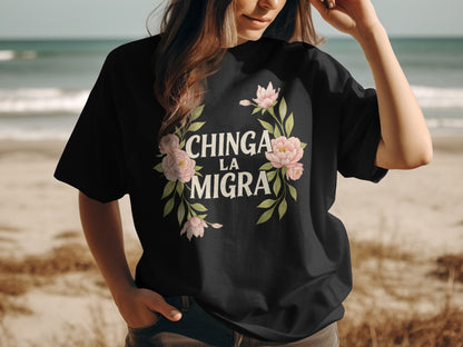 Floral Design Chinga La Migra Graphic Unisex T-shirt product type