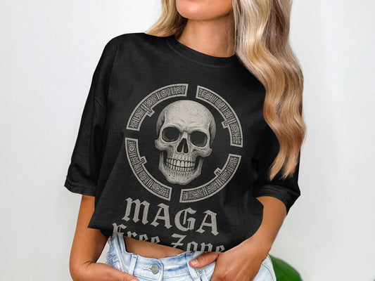 Skull Design MAGA Free Zone Shirt