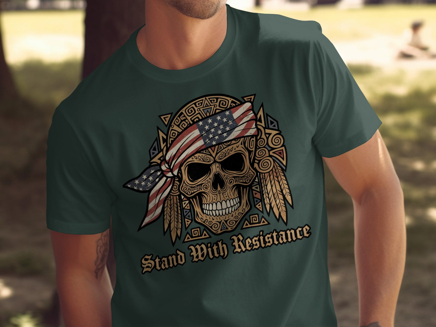 Stand With Resistance Skull Graphic T-Shirt