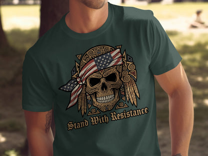 Stand With Resistance Skull Graphic T-Shirt