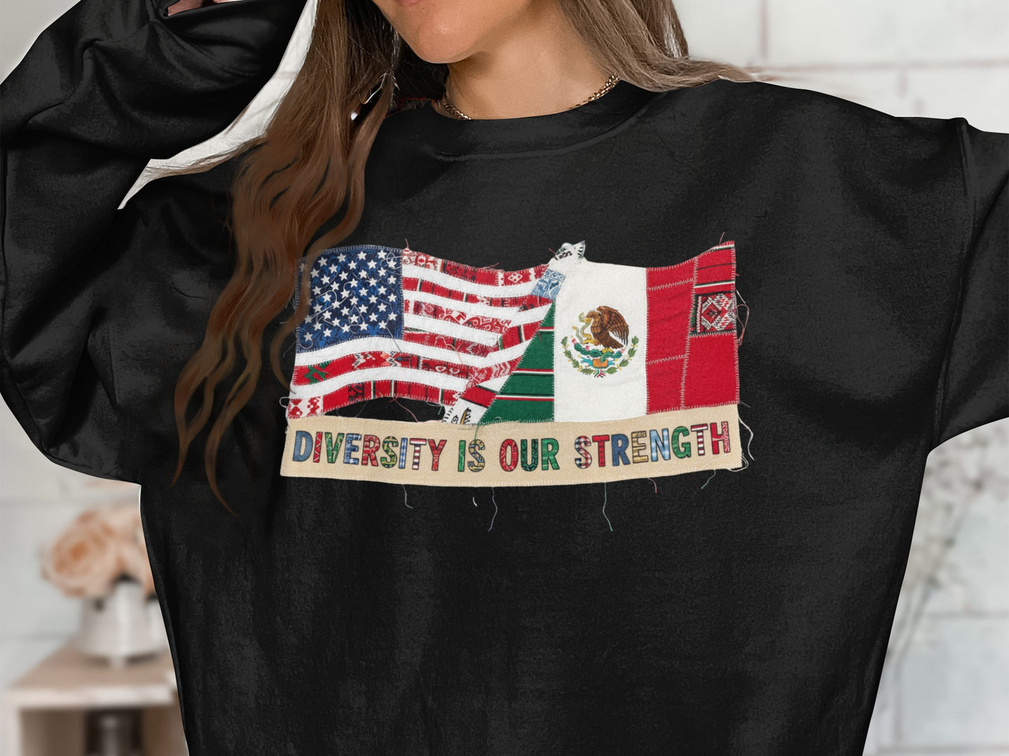 Diversity Is Our Strength Flag Graphic Sweatshirt