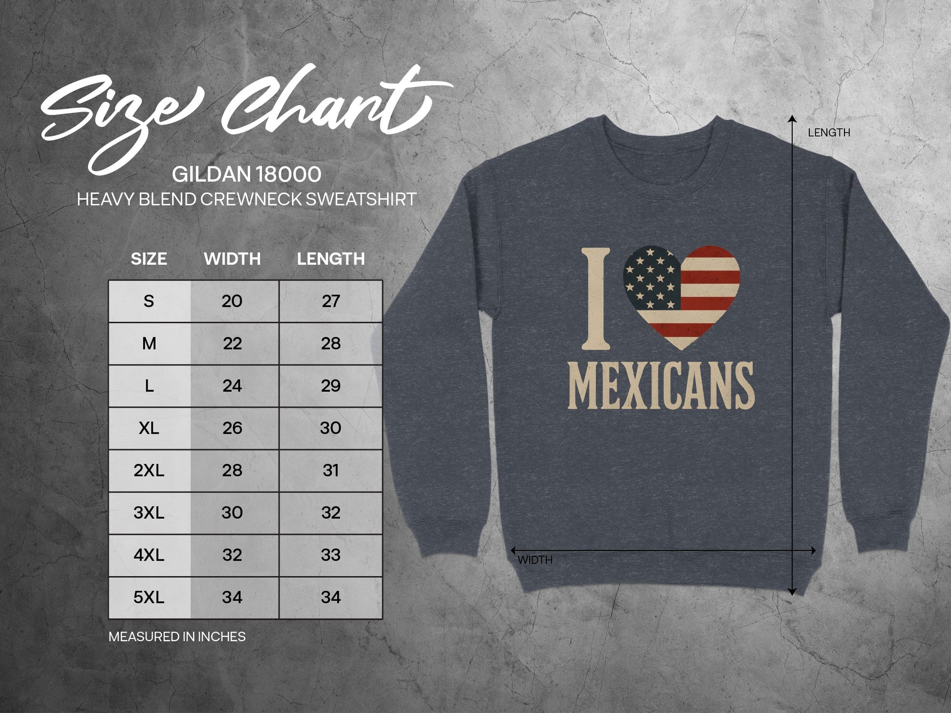 I Love Mexicans USA Flag Heart Graphic Sweatshirt product
