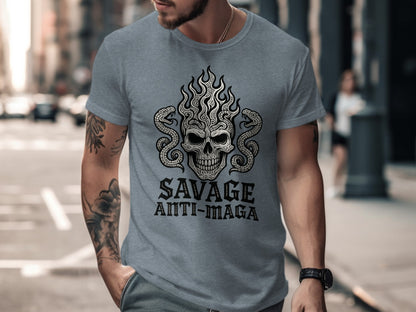 Savage Anti-Maga Skull and Snake T-Shirt Product