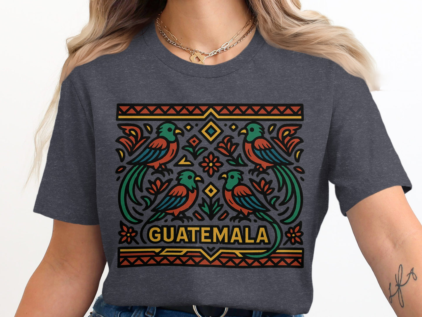 Vibrant Guatemala Parrot Graphic Tee product type