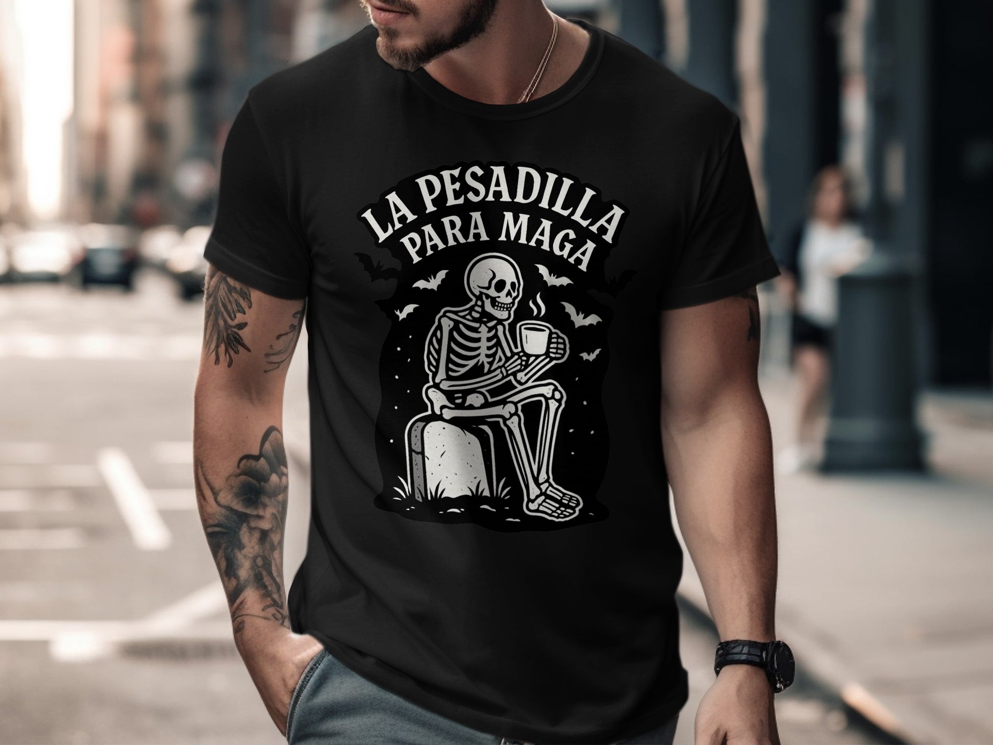 La Pesadilla Para Maga Skeleton Graphic T-Shirt product