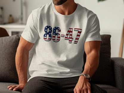 Patriotic 86 47 Graphic Men's Short Sleeve Shirt product
