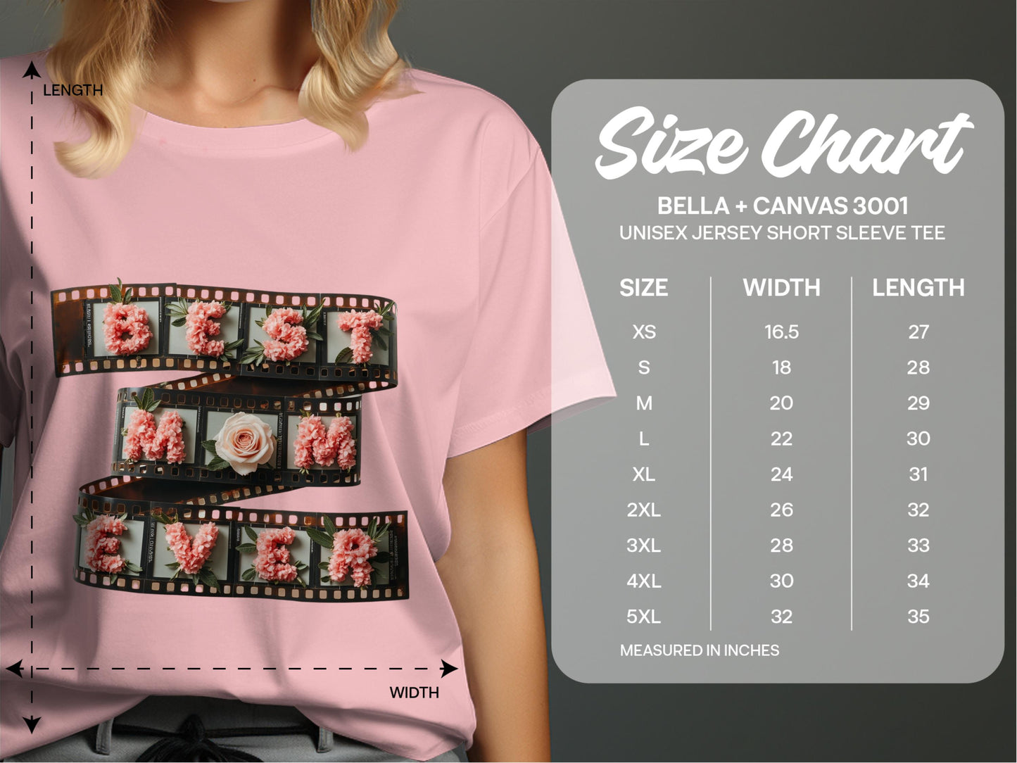 Floral Film Strip Design Unisex Jersey Short Sleeve Tee product type