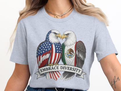 Embrace Diversity American and Mexican Flag Shirt product
