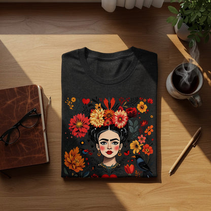 Frida Art Woman Floral Design Colorful Birds product type