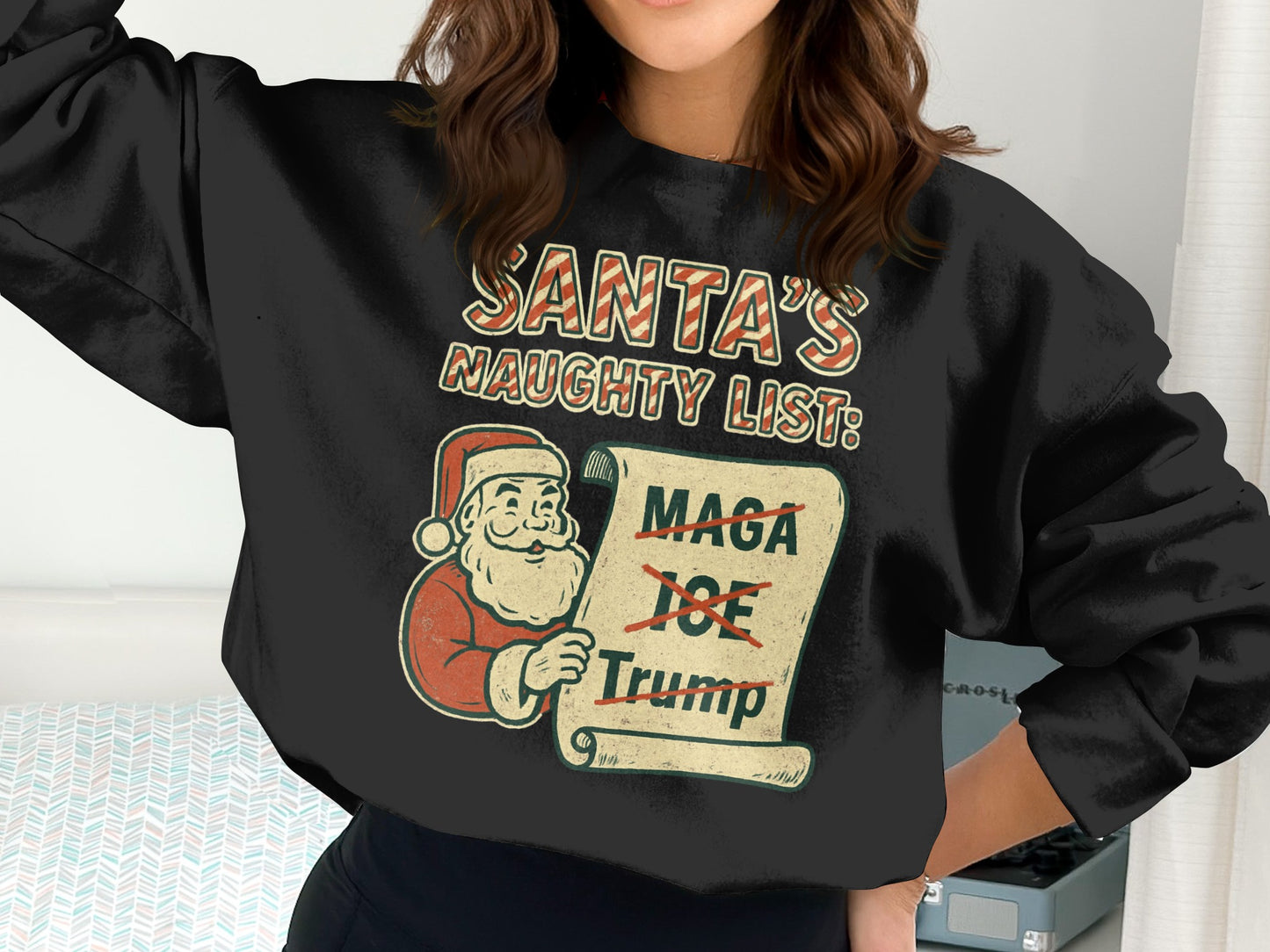 Santa's Naughty List MAGA Joe Trump Sweatshirt