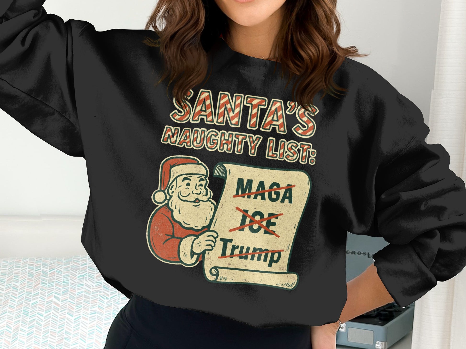 Santa's Naughty List MAGA Joe Trump Sweatshirt