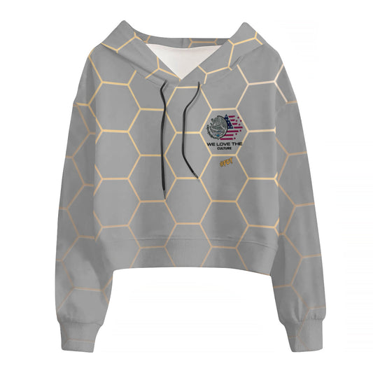 AOP Women's Cropped Hoodie Sweatshirt