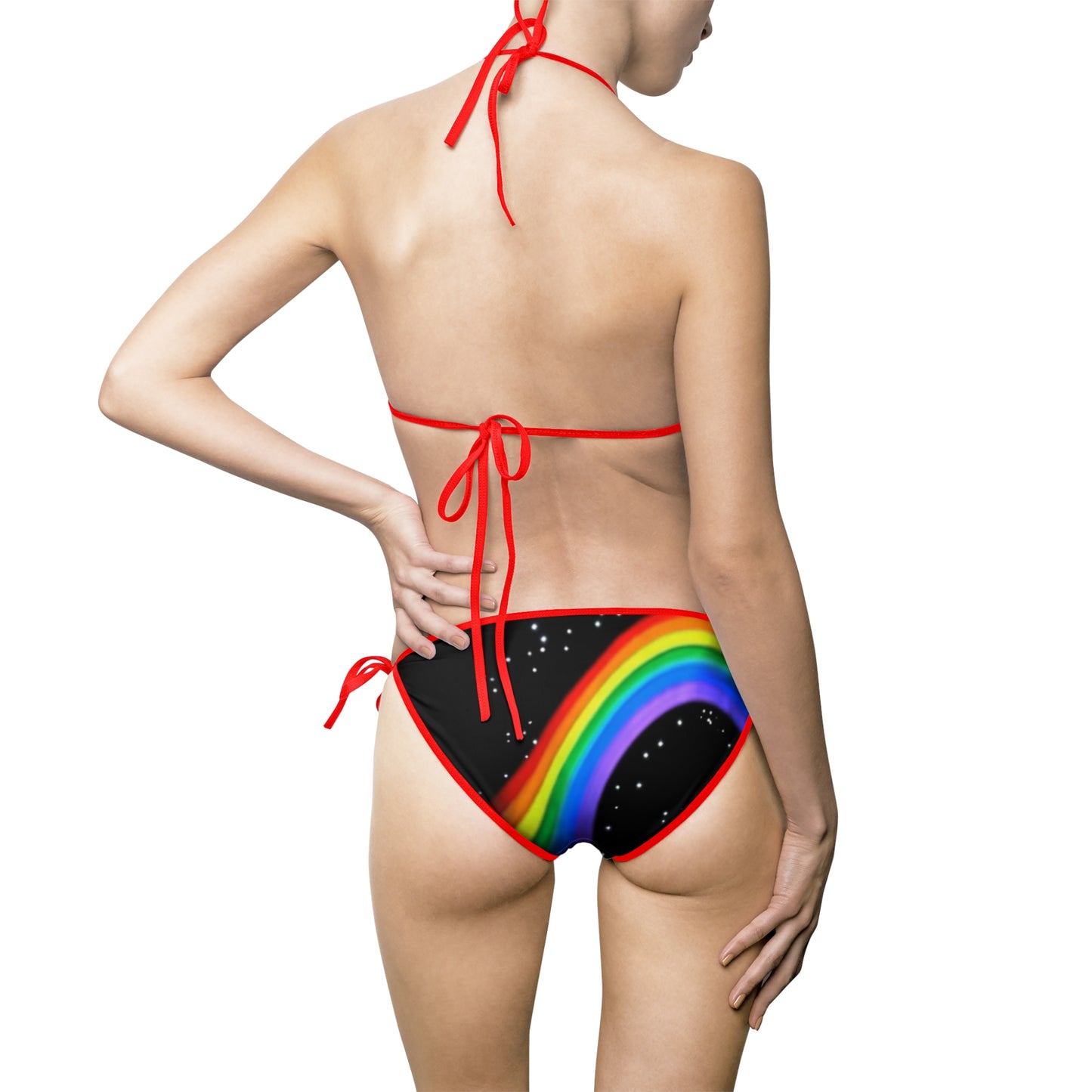 Frida calo pride Vibrant Women's Bikini Swimsuit - Beachwear, Summer Fun, Pool Party, Rainbow Design, Trendy Swimwear