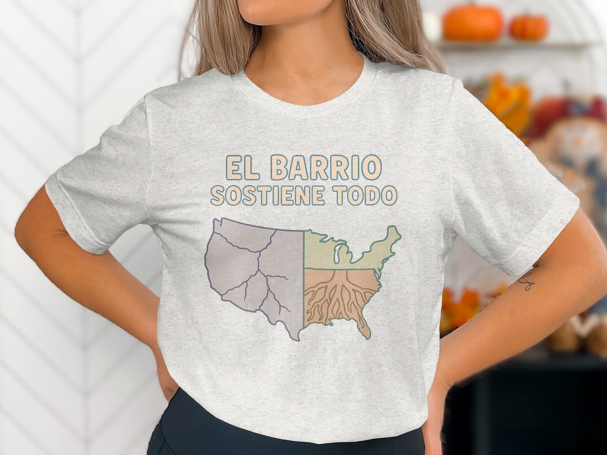 El Barrio Sostiene Todo USA Map T-shirt product type