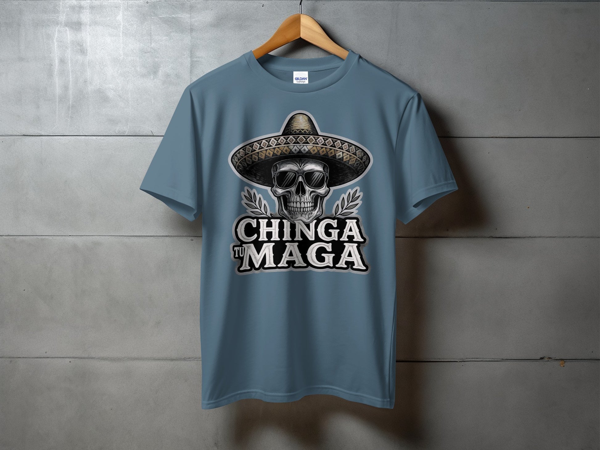 Skull with Sombrero Chinga tu Maga T-Shirt product