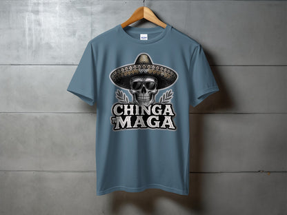 Skull with Sombrero Chinga tu Maga T-Shirt product