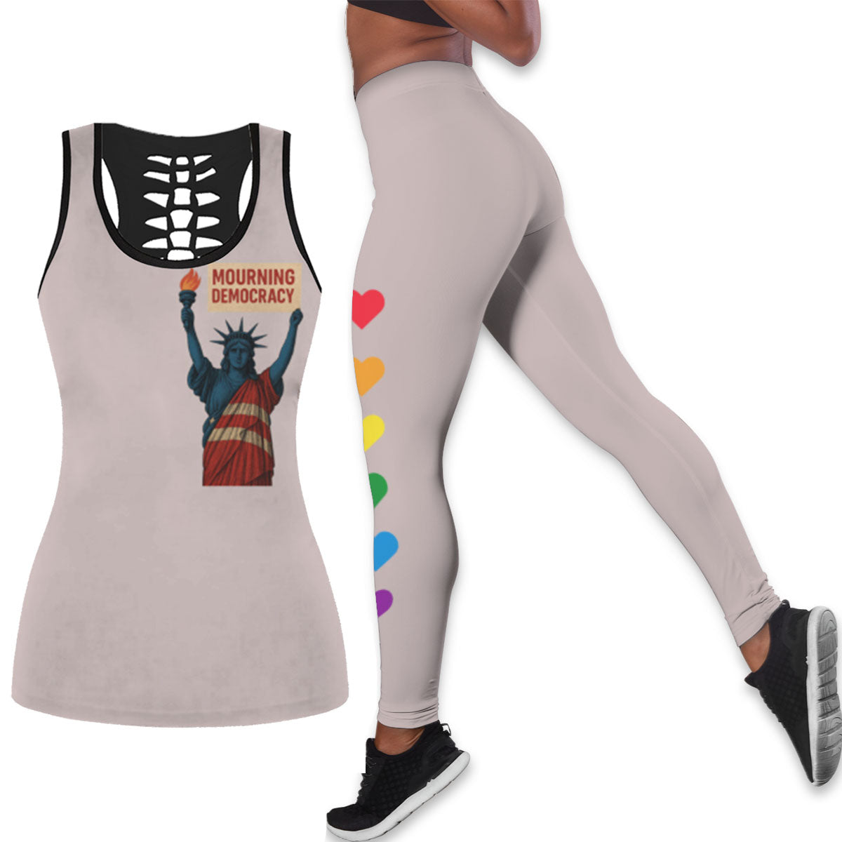 AOP Women's Hollow Tank Set – The Comfiest Outfit for Netflix and Chill (or Nothing at All!)