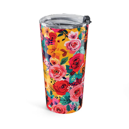 Colorful Floral Insulated Travel Tumbler Cup Drinkware