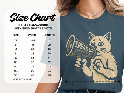 Speak Up Cat Graphic Unisex Jersey Short Sleeve Tee