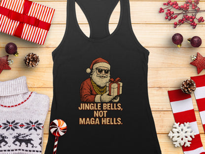 Santa Claus Jingle Bells Not Maga Hells Tank Top
